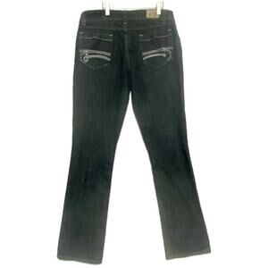 Sean John Jean Women's Size 11 Sugar Black Straight Leg With Embellished Pockets